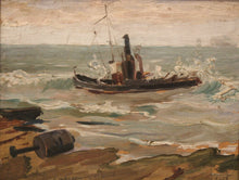 Charger l'image dans la galerie, Marine "Le remorqueur" huile sur panneau