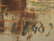 Charger l'image dans la galerie, "Village au bord d'un étang" huile sur toile