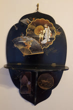 Charger l'image dans la galerie, Petite console mural Napoléon III « Chinoiserie » laqué noir