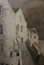 Charger l'image dans la galerie, Gravure des remparts et de la tour Nord du Mont Saint-Michel part Henri Léon VOISIN