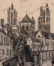 Charger l'image dans la galerie, "Vue de Laon des remparts nord" lithographie