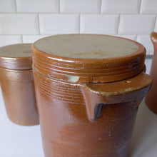 Charger l'image dans la galerie, Lot de 3 pots anciens grès vernissé