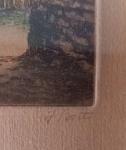 Carregar imagem no visualizador da galeria, "Bord de rivière" eau-forte en couleur J. BOTT