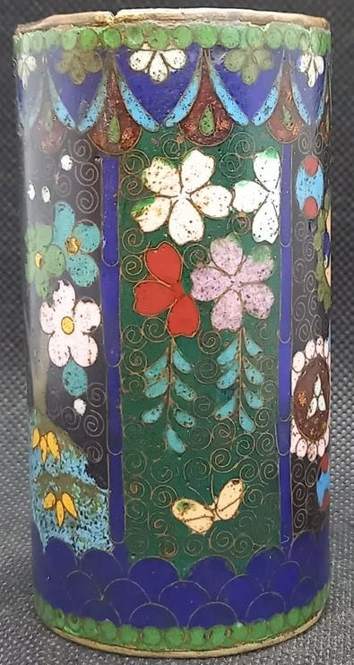 Vase en cuivre émaillé à fleurs de Limoges par Camille Fauré En vente Vase en cuivre émaillé à fleurs de Limoges par Camille Fauré En vente