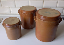 Charger l'image dans la galerie, Lot de 3 pots anciens grès vernissé