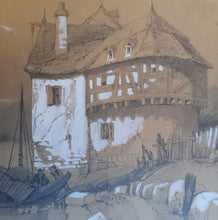 Carregar imagem no visualizador da galeria, "Paysages de montagne" Dessin rehaussé à la gouache