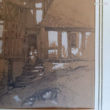 Carregar imagem no visualizador da galeria, "Paysages de montagne" Dessin rehaussé à la gouache