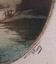 Carregar imagem no visualizador da galeria, "Bord de rivière" eau forte miniature en couleur