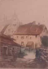 Carregar imagem no visualizador da galeria, "Bord de rivière" eau-forte en couleur J. BOTT