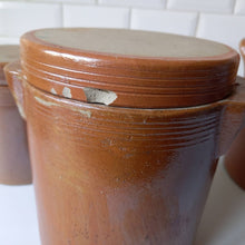 Charger l'image dans la galerie, Lot de 3 pots anciens grès vernissé