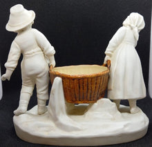 Load image into Gallery viewer, "Enfants au panier" faïence de biscuit
