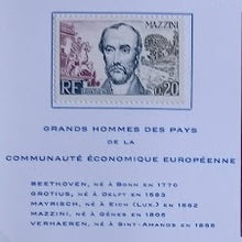 Carregar imagem no visualizador da galeria, Rare carte Neo Maximum 1er Jour timbre Français des Grand Hommes de la C.E.E.
