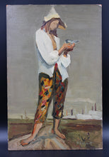 Cargar imagen en el visor de la galería, &quot;L&#39;oiseau blessé&quot; Arlequin debout par Gilberte Schmitt
