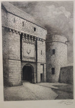 Charger l&#39;image dans la galerie, Gravure de la porte de l&#39;Avancée Mont Saint-Michel part Henri Léon VOISIN
