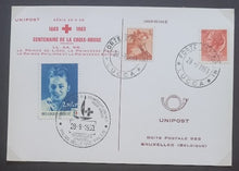 Cargar imagen en el visor de la galería, Rare carte Neo Maximum Centenaire de la Croix-Rouge 1863-1963
