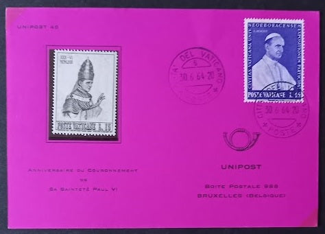 Rare carte Neo Maximum Anniversaire Couronnement de Paul VI