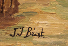 画像をギャラリービューアに読み込む, &quot;Berger et ses moutons&quot; huile sur toile signée JJ BEAT
