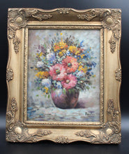 Lade das Bild in den Galerie-Viewer, &quot;Vase de fleurs&quot; huile sur toile signée BOUCHER
