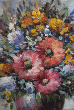 Charger l&#39;image dans la galerie, &quot;Vase de fleurs&quot; huile sur toile signée BOUCHER
