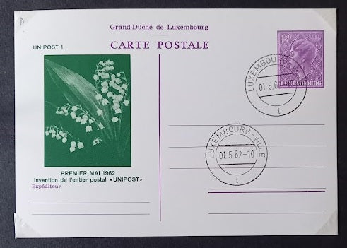 Rare carte Neo Maximum 1er mai 1962 Grand-Duché de Luxembourg