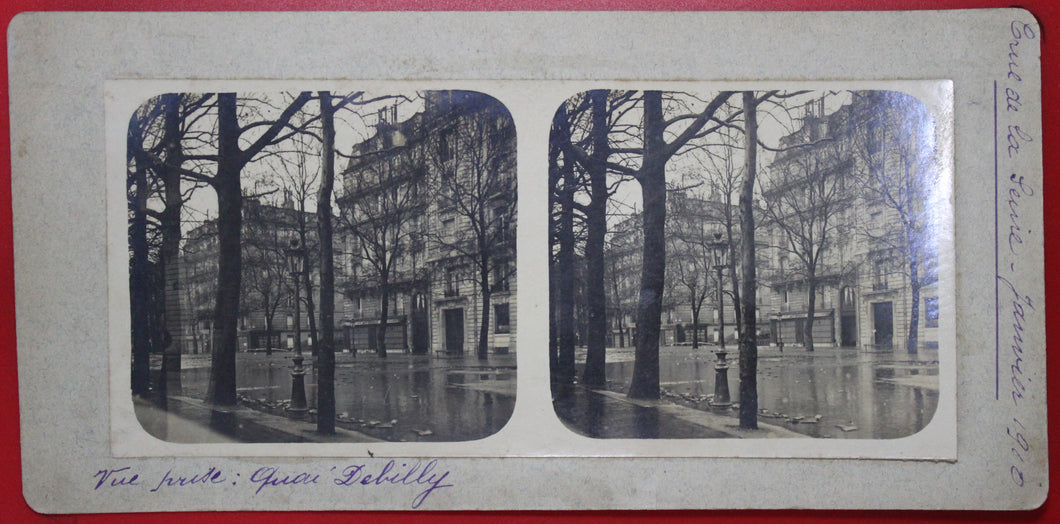 Photos stéréographies, de la Grande Crue de 1910 à Paris (rive droite)