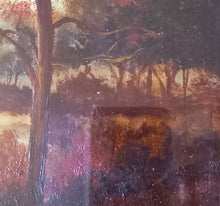 Cargar imagen en el visor de la galería, &quot;Paysage d&#39;automne&quot; huile sur carton
