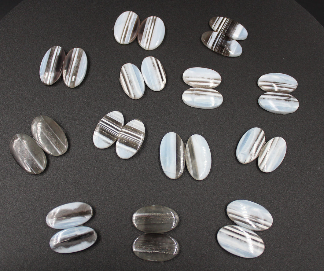 Lot cabochon agate bleue (paire)