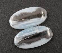 Cargar imagen en el visor de la galería, Lot cabochon agate bleue (paire)
