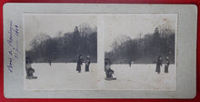 Load image into Gallery viewer, Patinage au bois de Boulogne janvier 1914, photos stéréographies.
