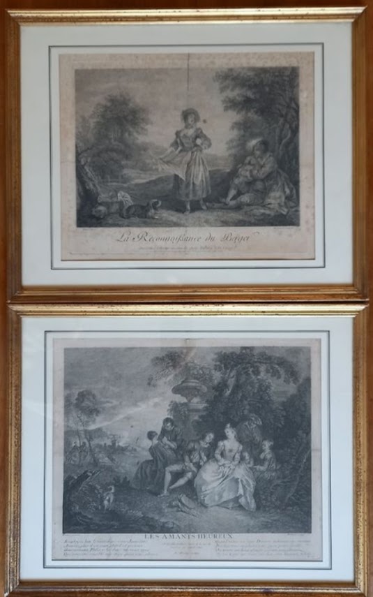 Paire anciennes gravures du XIXème romantique